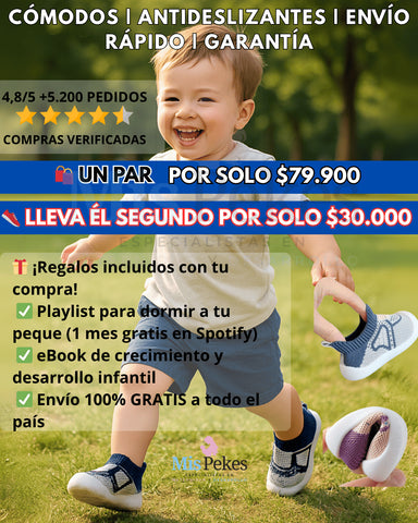 👟Zapatos tejidos –  antideslizantes con suela de goma👶🏼👣