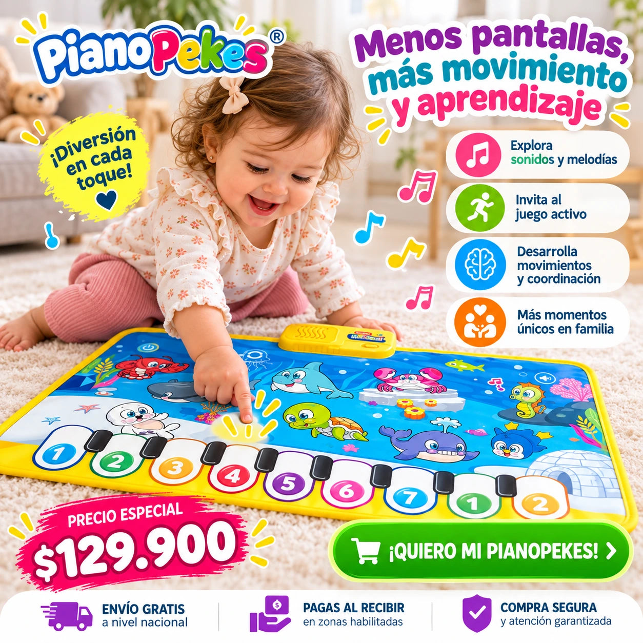 PianoPekes® Menos pantallas, más movimiento y aprendizaje.