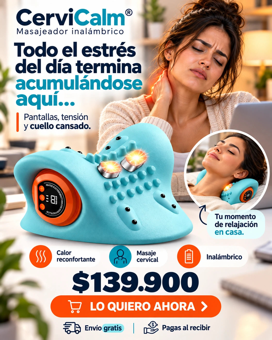 CerviCalm® - Masajeador inalámbrico