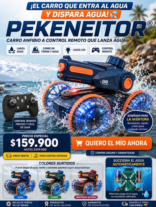 Pekeneitor® | Carro Anfibio a Control Remoto Lanza Agua