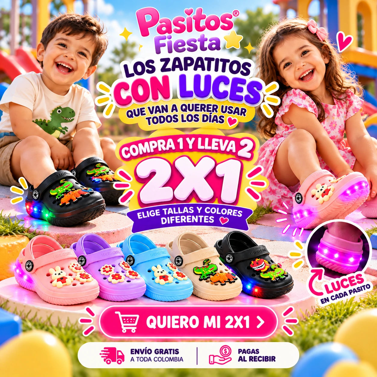 Pasitos Fiesta® alumbran en la oscuridad