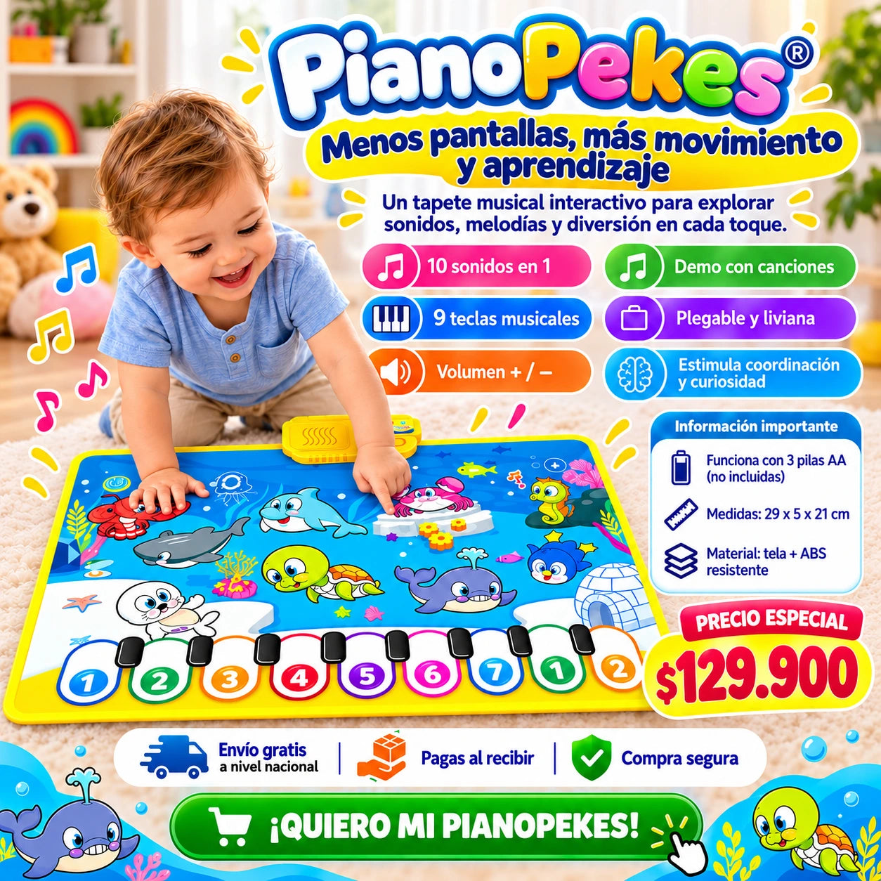 PianoPekes® Menos pantallas, más movimiento y aprendizaje.